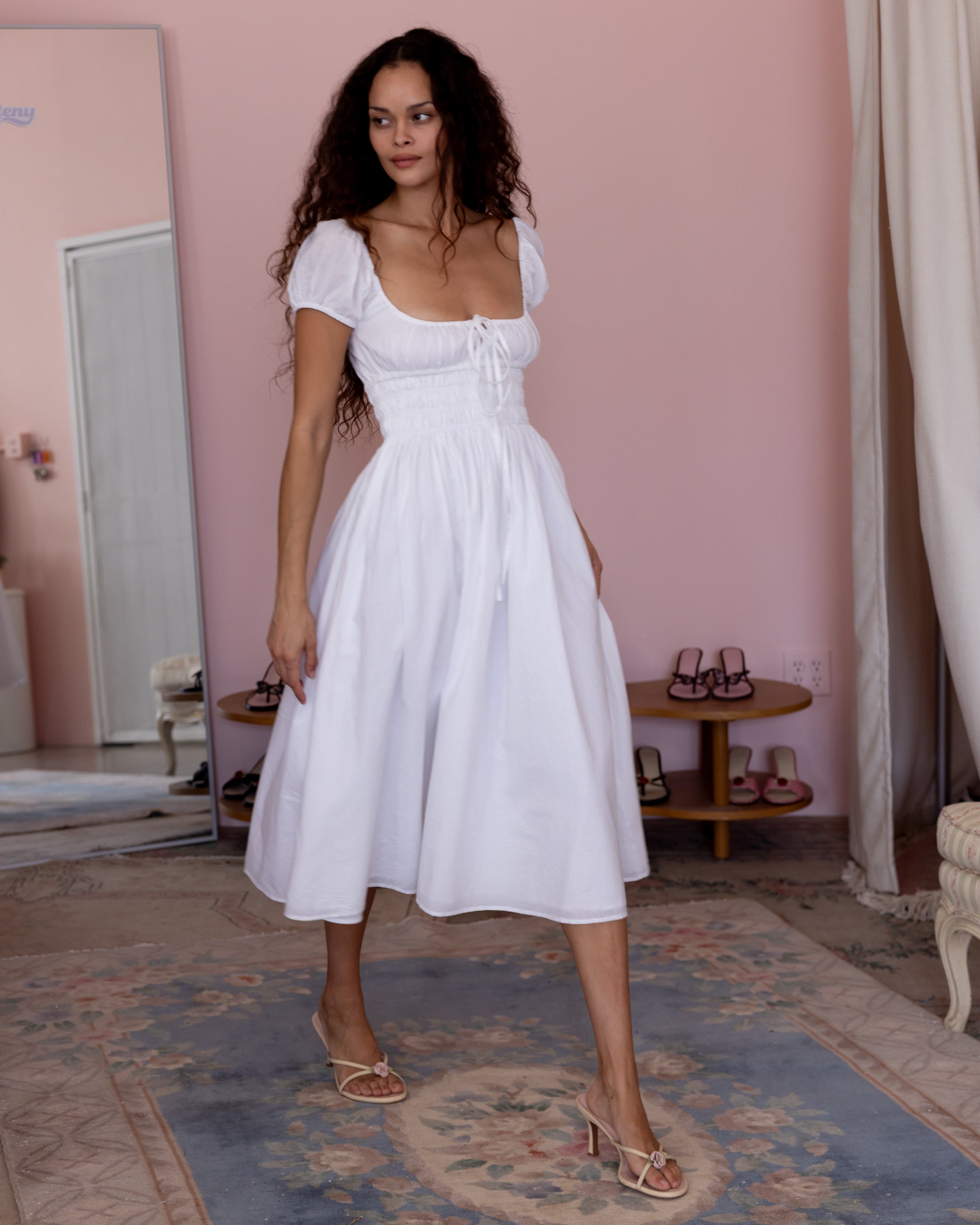 samaria sage floral print cotton midi dress Sweet Serenity Maxi Dress