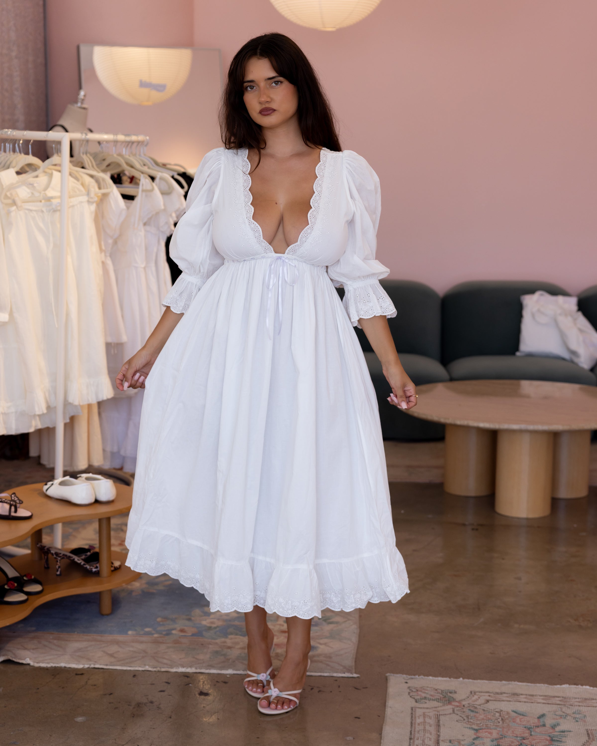 White cotton eyelet lace