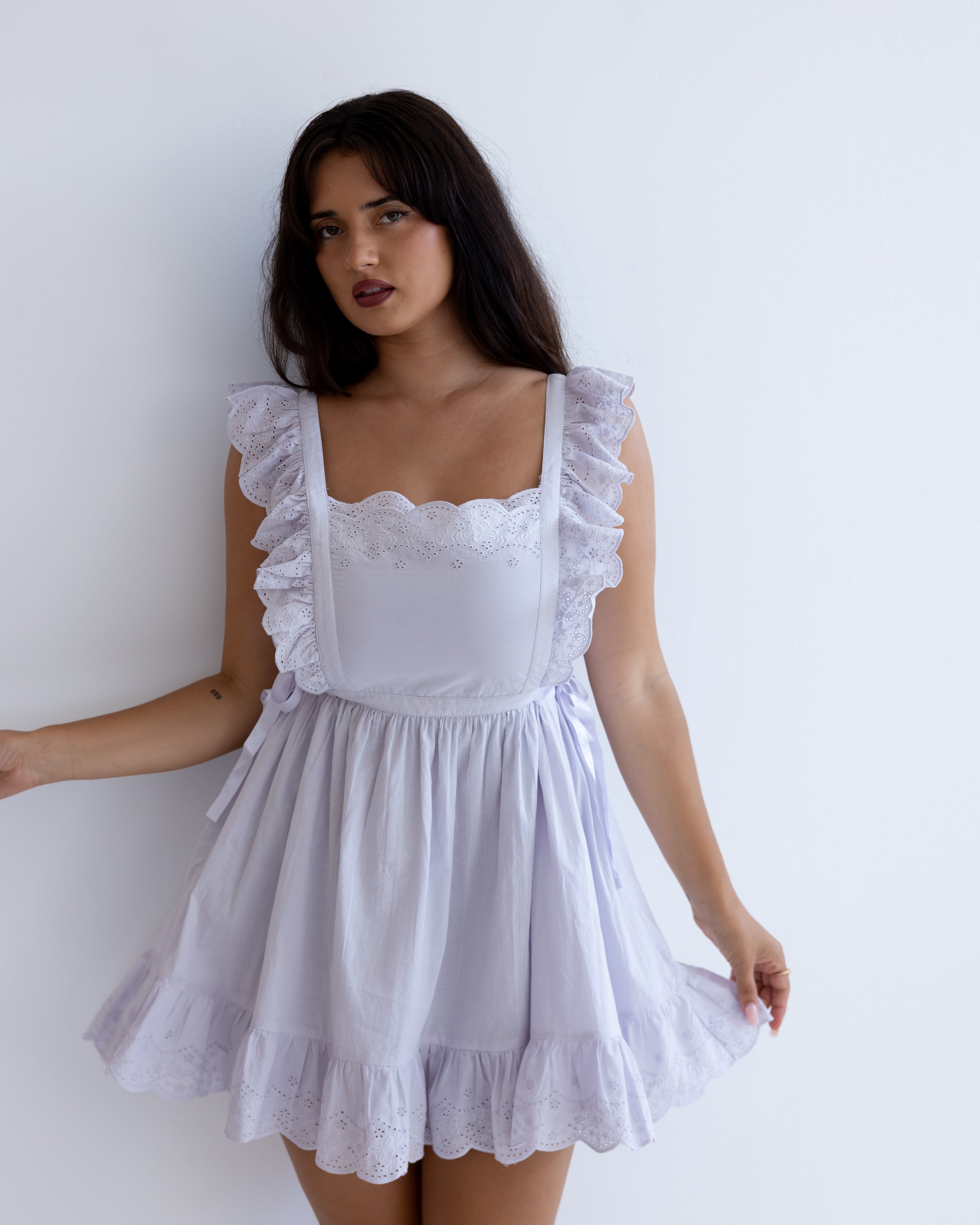 Lavender cotton eyelet lace