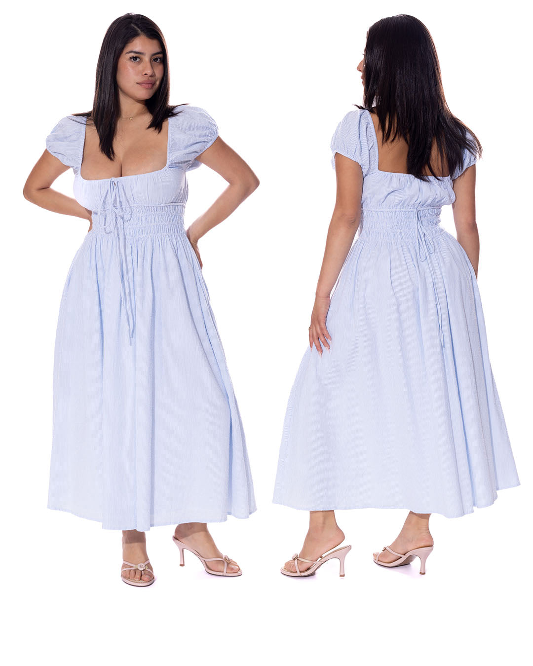*Itzel is wearing a size S and has a 36" bust, 28" waist, 39" hips, and is 5'2" tall.*