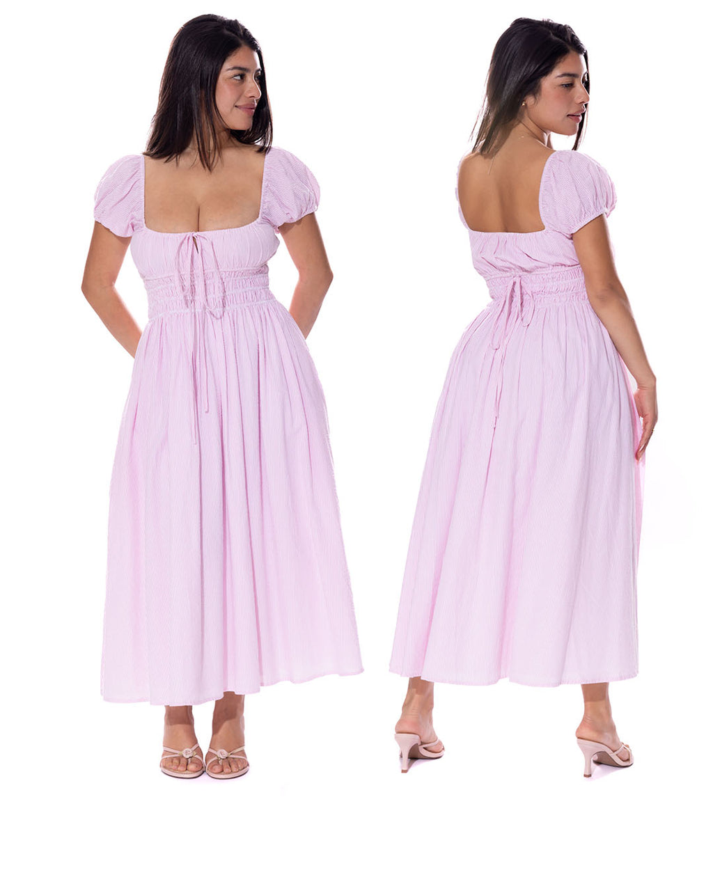 *Itzel is wearing a size S and has a 36" bust, 28" waist, 39" hips, and is 5'2" tall.*