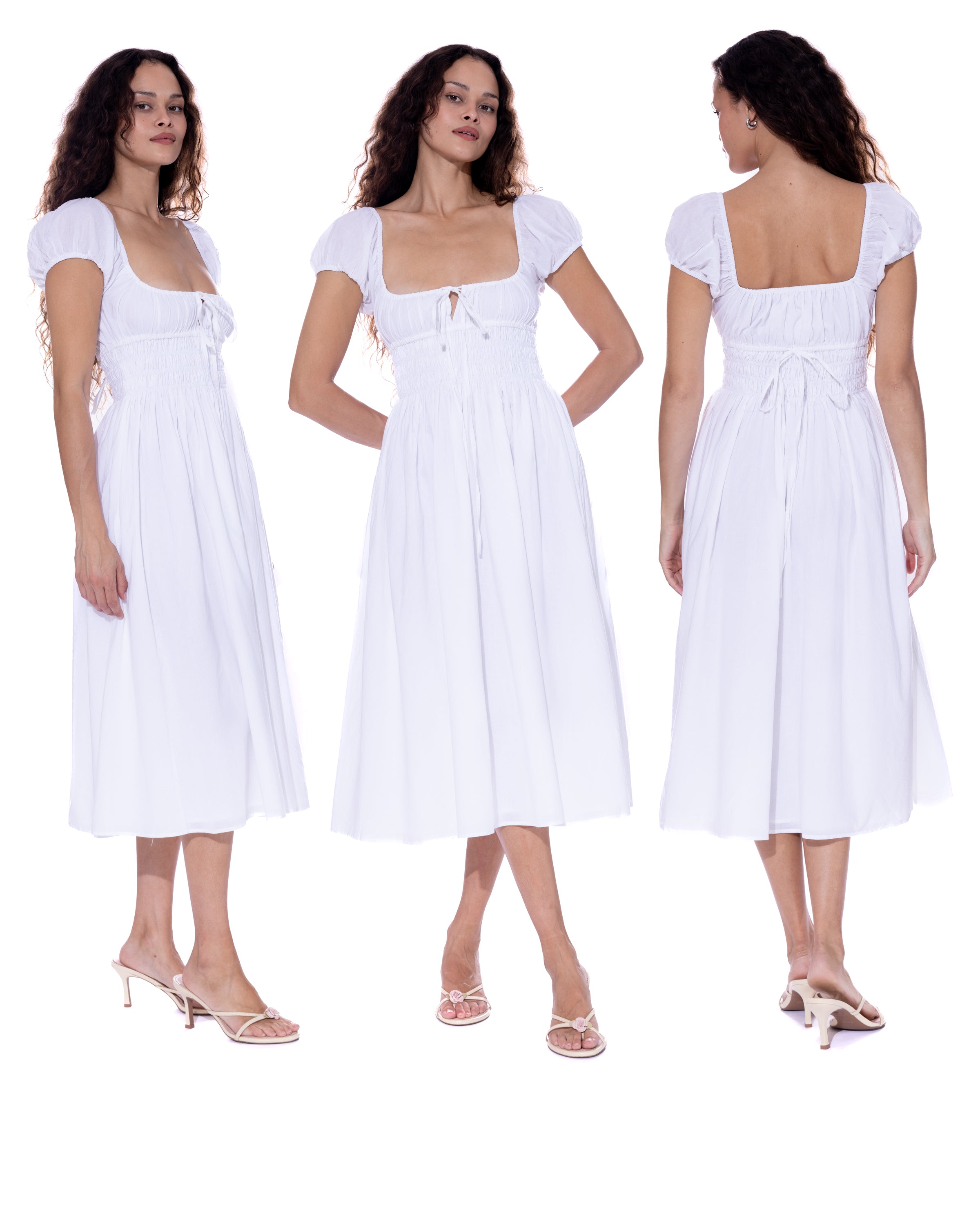 *Evelyn is wearing a size S and is 5'9" tall, with a 32" bust, 25" waist, and 37" hips.*