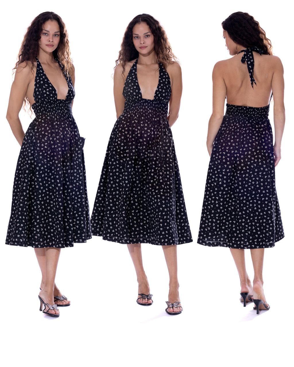 *Evelyn is wearing a size S and is 5'9" tall, with a 32" bust, 25" waist, and 37" hips.*