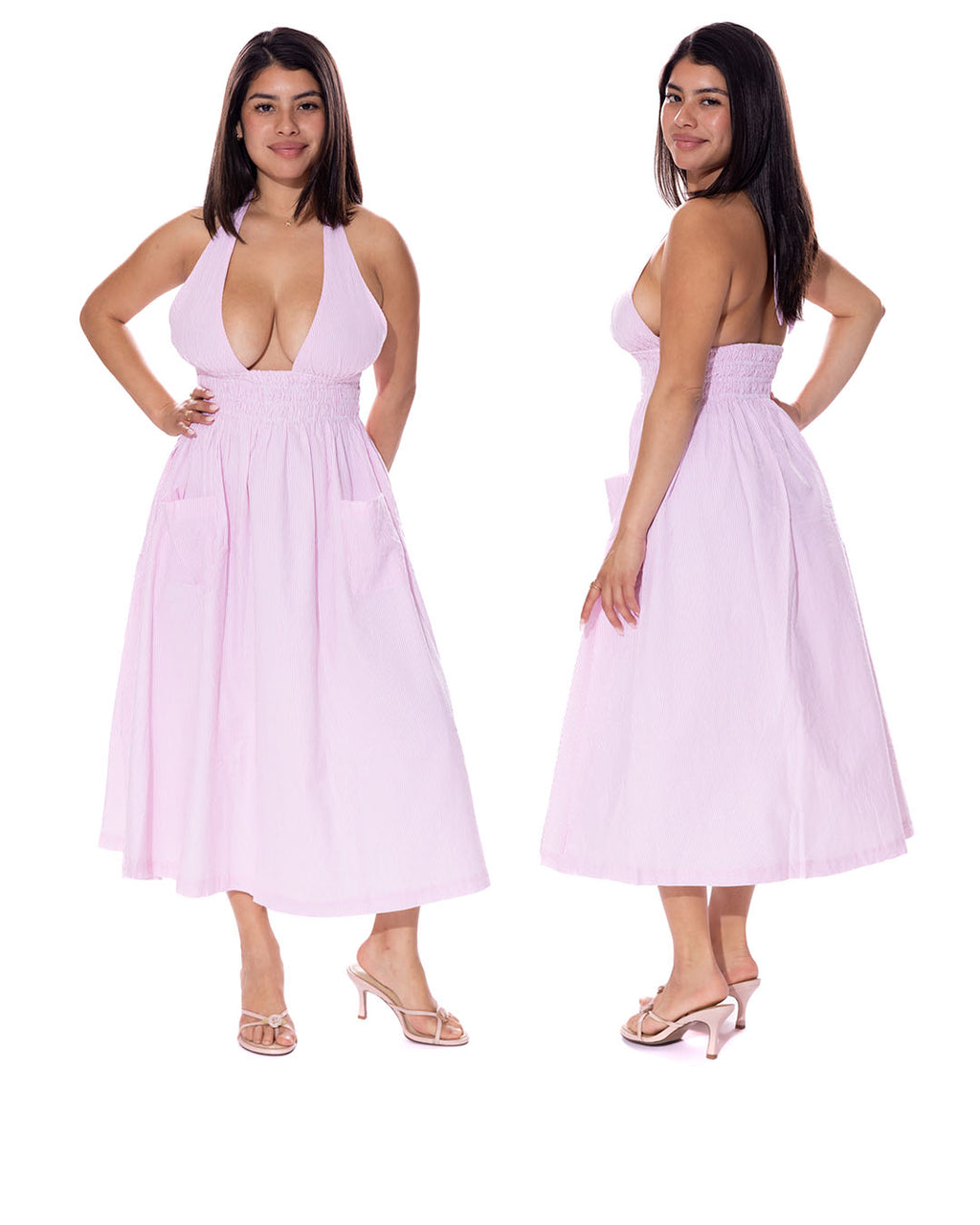 *Itzel is wearing a size S and has a 36" bust, 28" waist, 39" hips, and is 5'2" tall.*